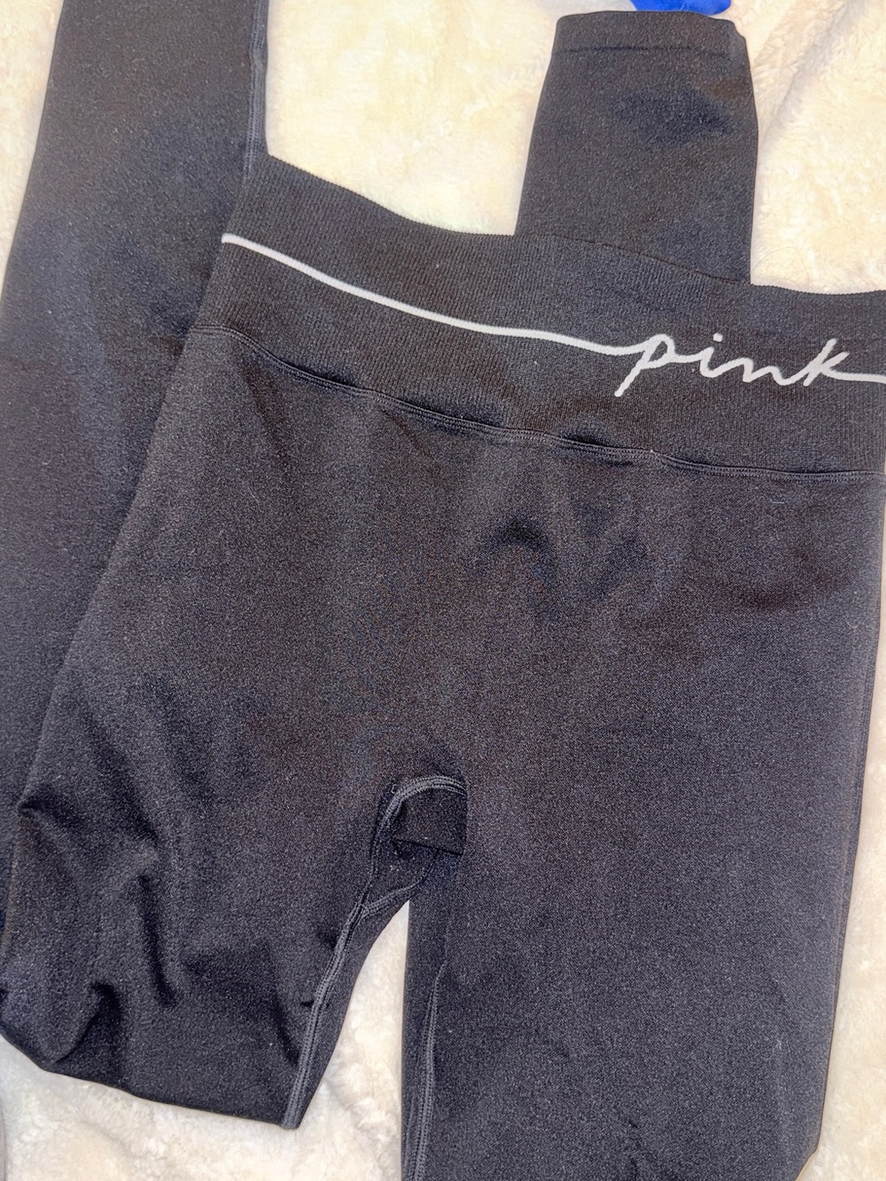 PINK Victoria's Secret Black Girls' Logo Waistband Leggings